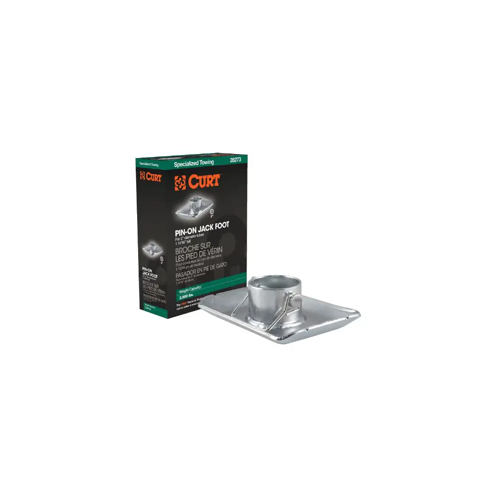 Pin-On Jack Foot (Fits 2" Tube, 2,000 lbs, 1-11/16" Height, Packaged) - CUR28273